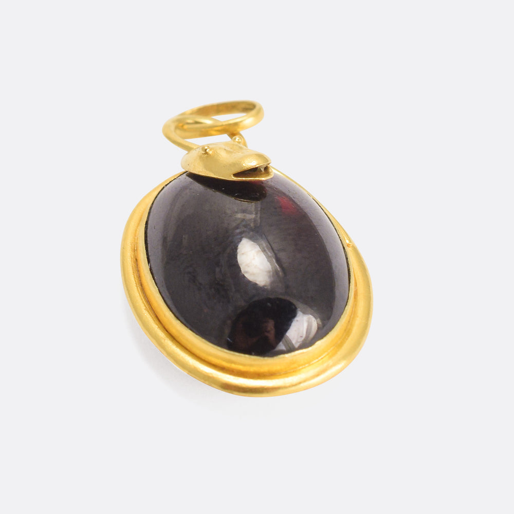 Mid Victorian Garnet & Snake Pendant