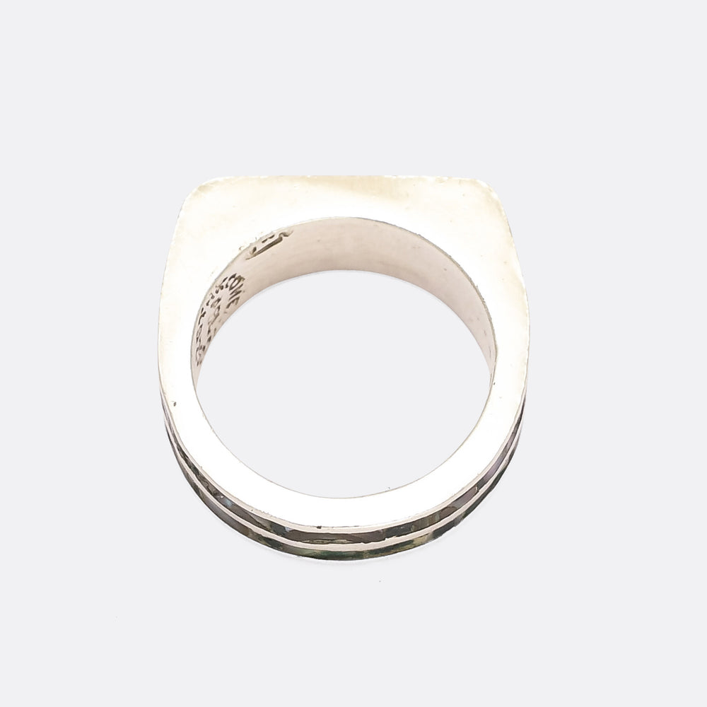 Modernist Abalone Inlay Ring