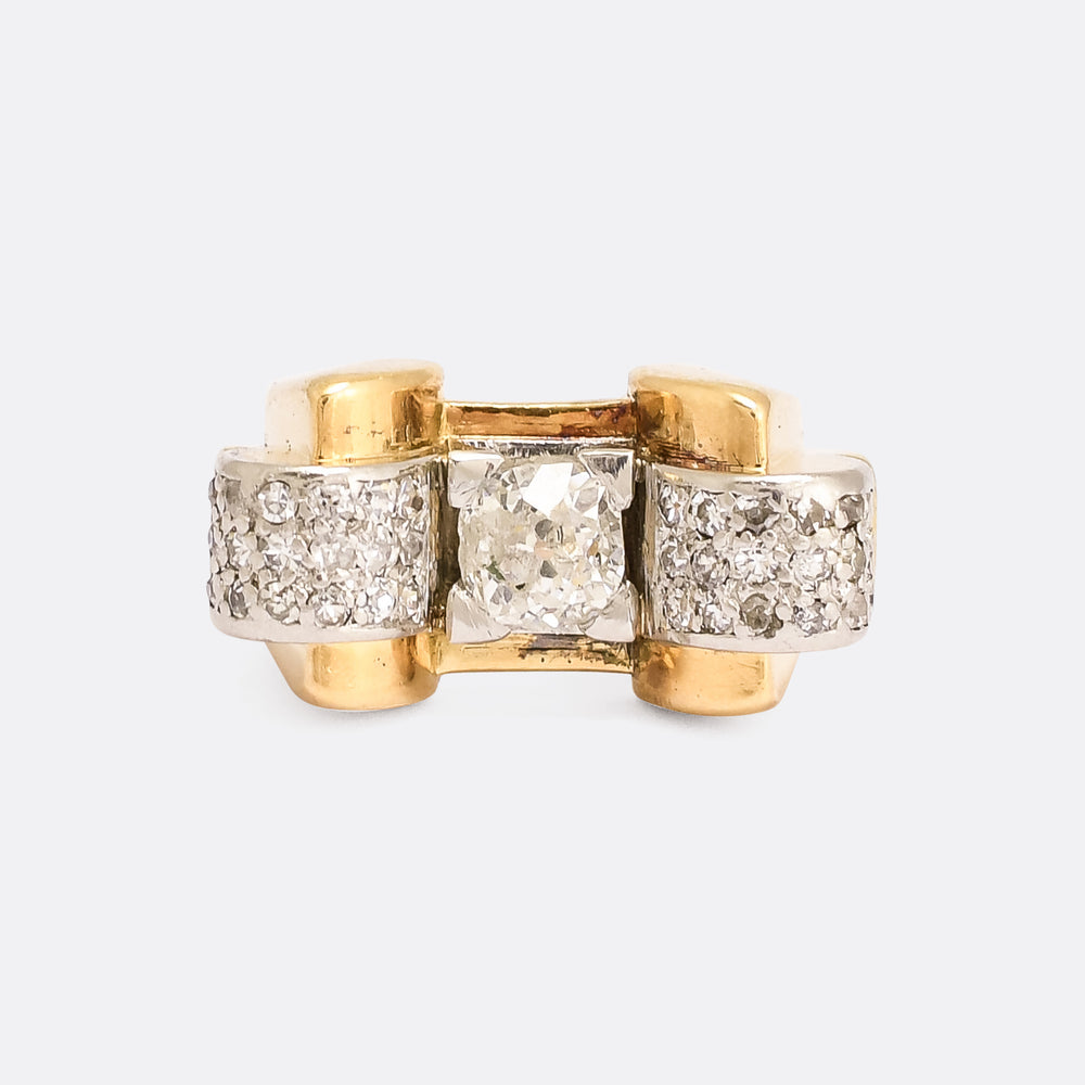 Modernist Diamond Cocktail Ring