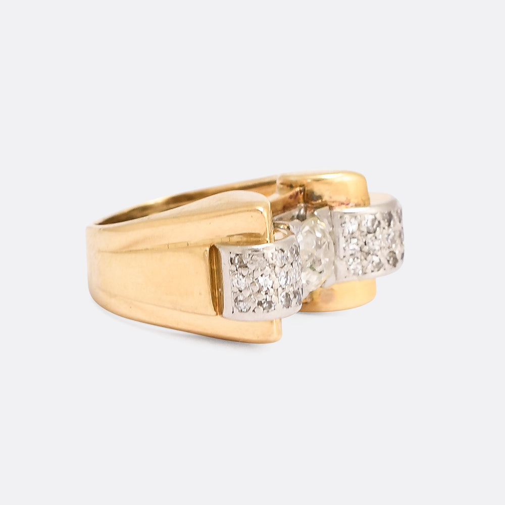 Modernist Diamond Cocktail Ring