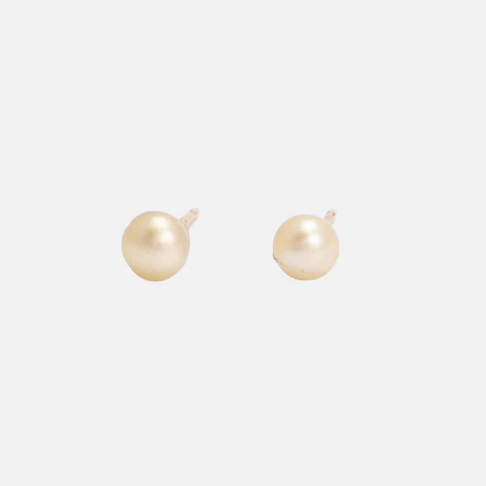 Natural Pearl Stud Earrings