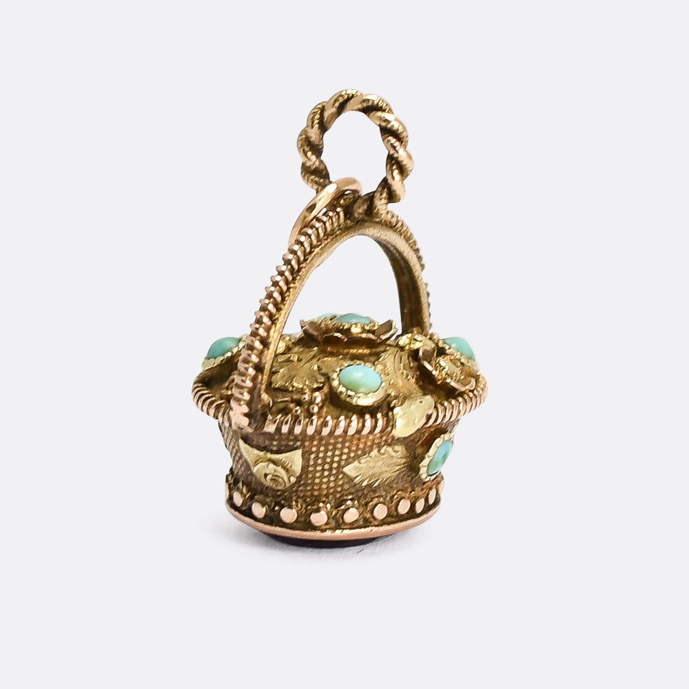 Regency Period AEI Flower Basket Seal Fob Pendant