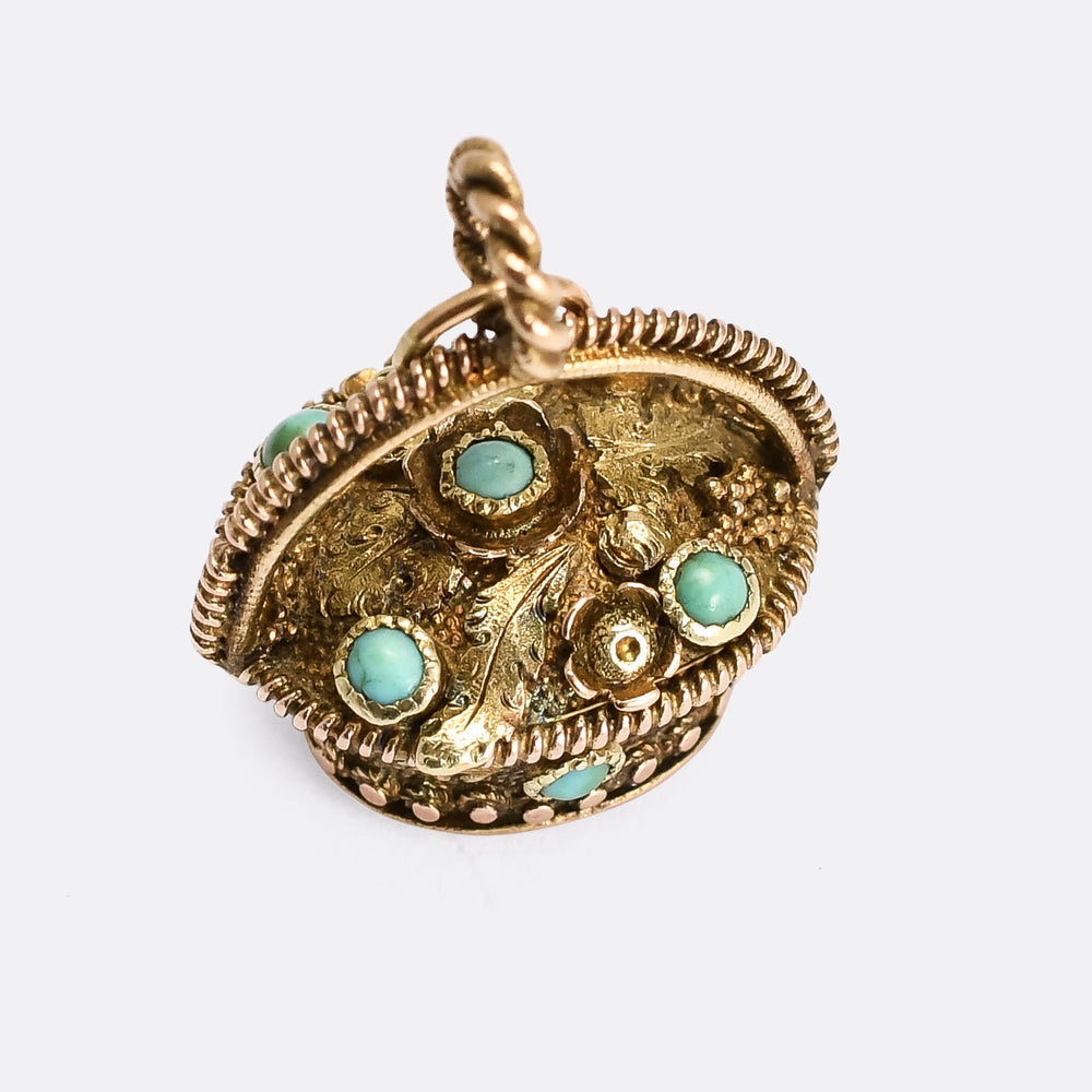 Regency Period AEI Flower Basket Seal Fob Pendant