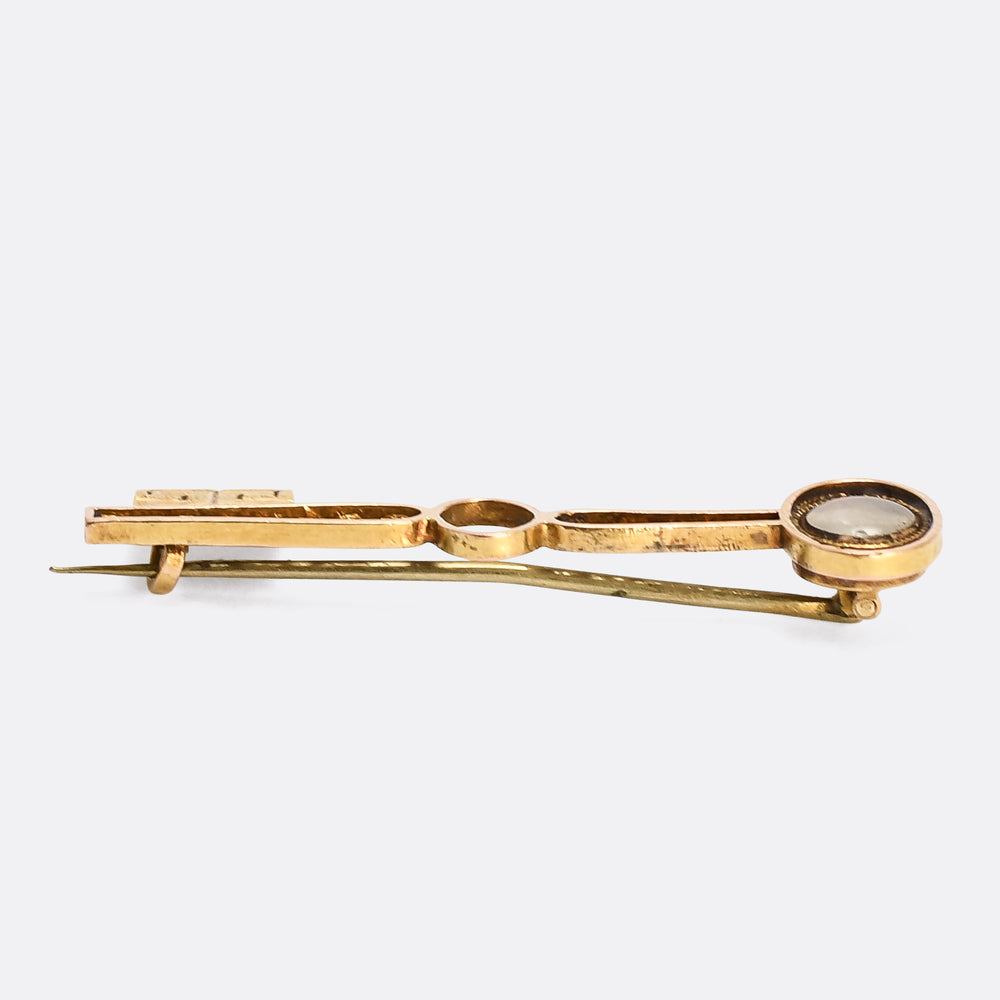 Regency Period Key Memorial Brooch