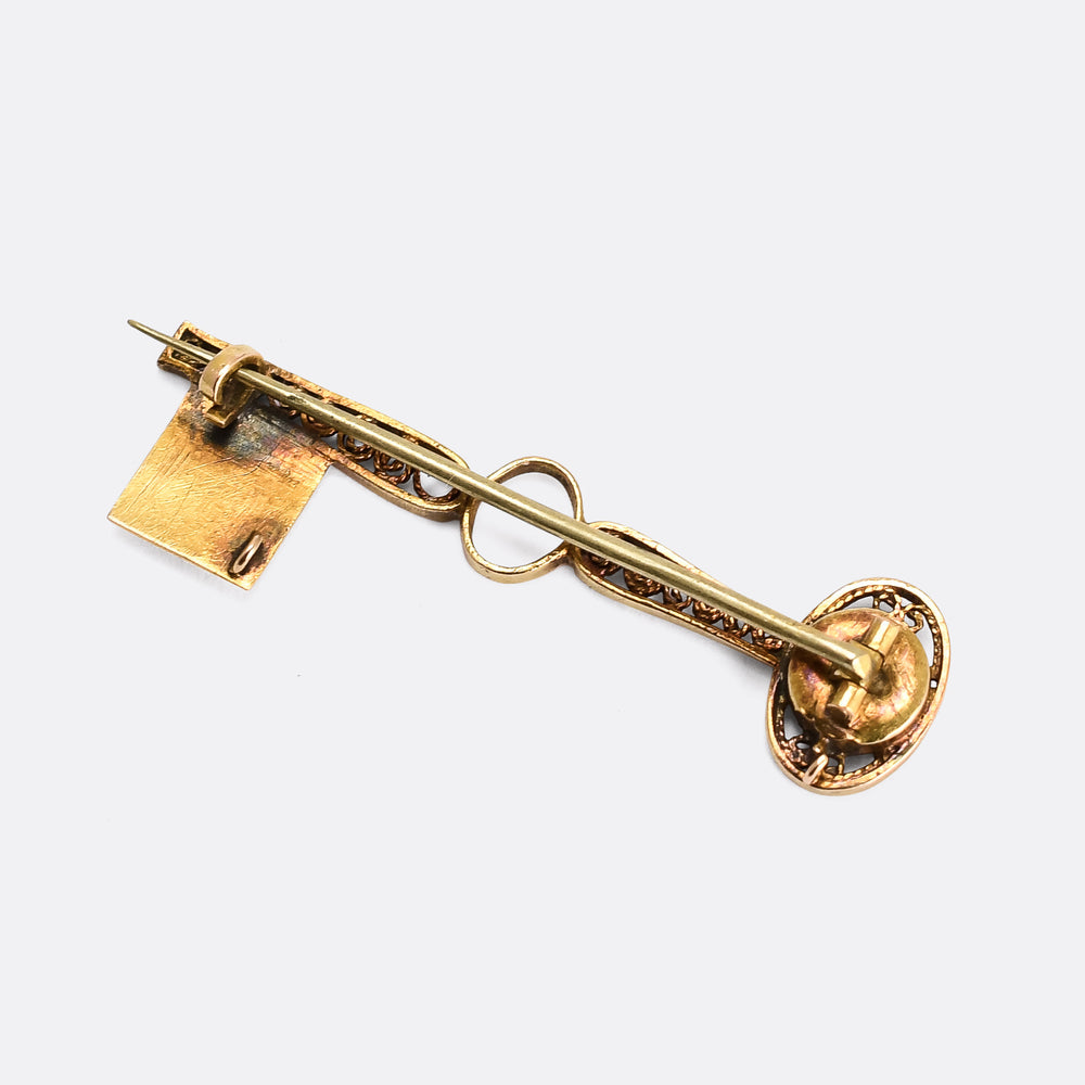 Regency Period Key Memorial Brooch