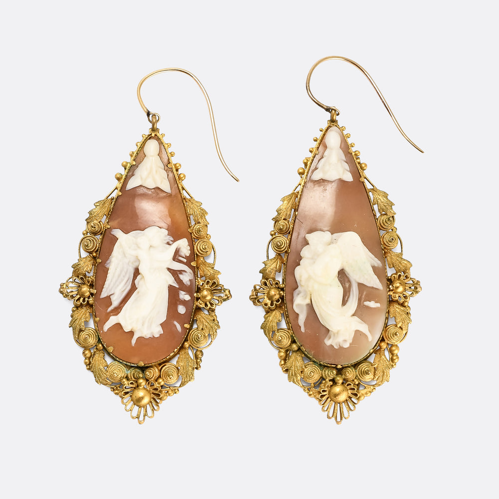 Regency Period Thorvaldsen's Day & Night Cameo Earrings
