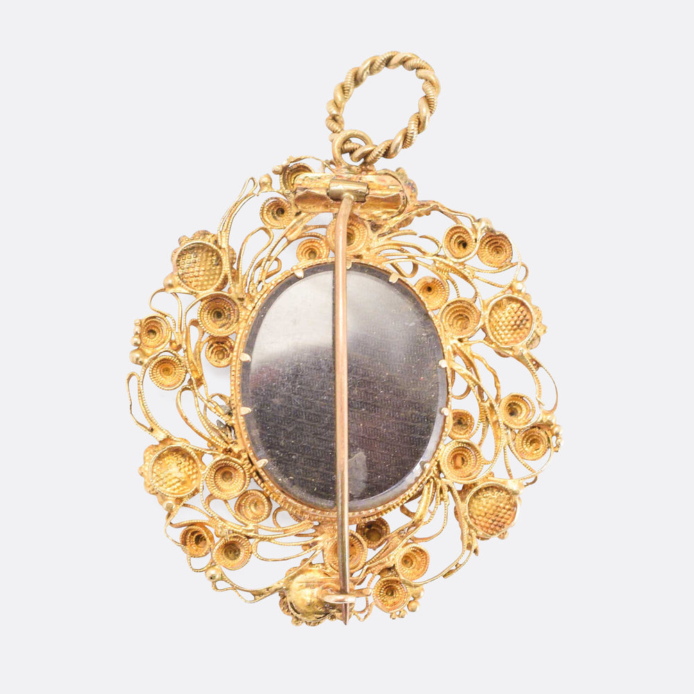 Regency Period Cannetille Forget-Me-Not Locket