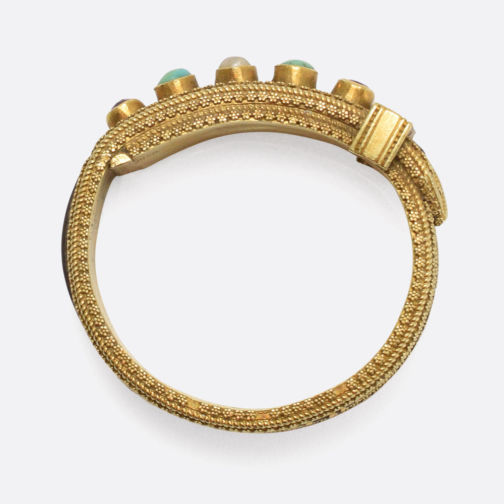 Regency Period Gemset Elephant Hair Buckle Ring