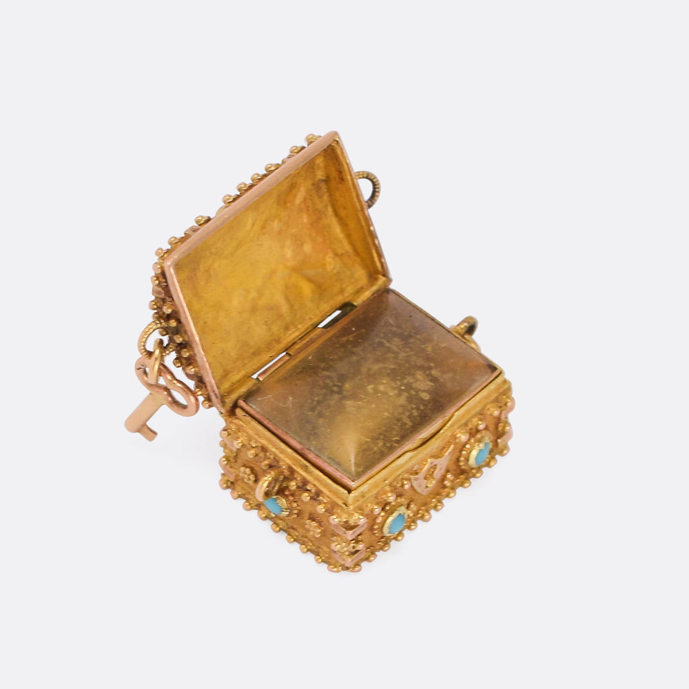 Regency Period Ruby & Turquoise Treasure Chest Locket