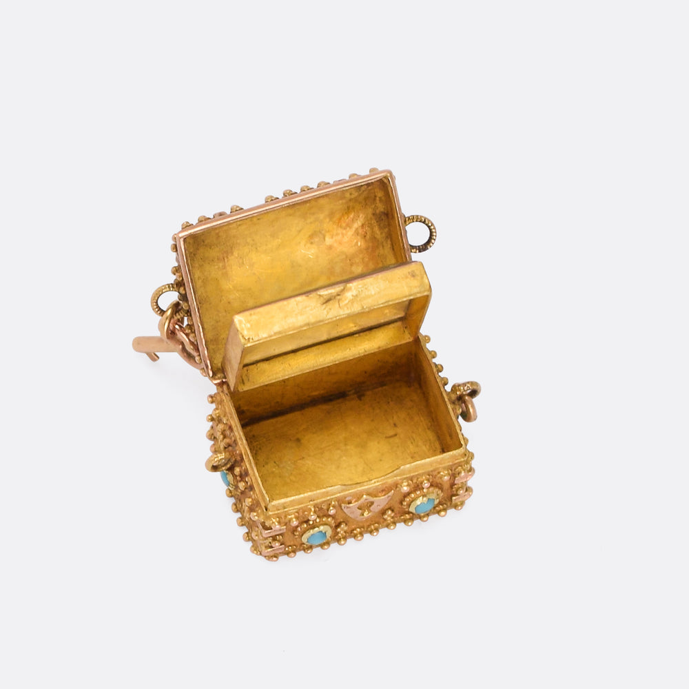 Regency Period Ruby & Turquoise Treasure Chest Locket