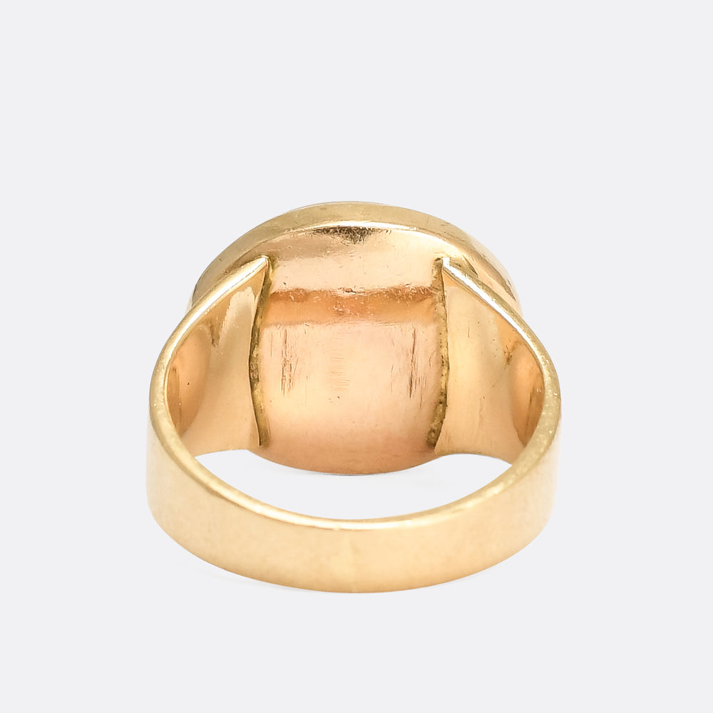 Roman Hermes & Rooster Chariot Nicolo Intaglio Signet Ring