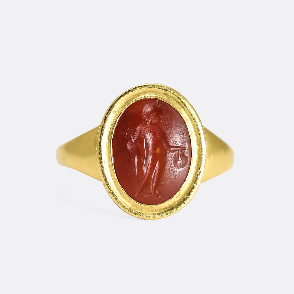 Roman Mercury Intaglio Signet Ring