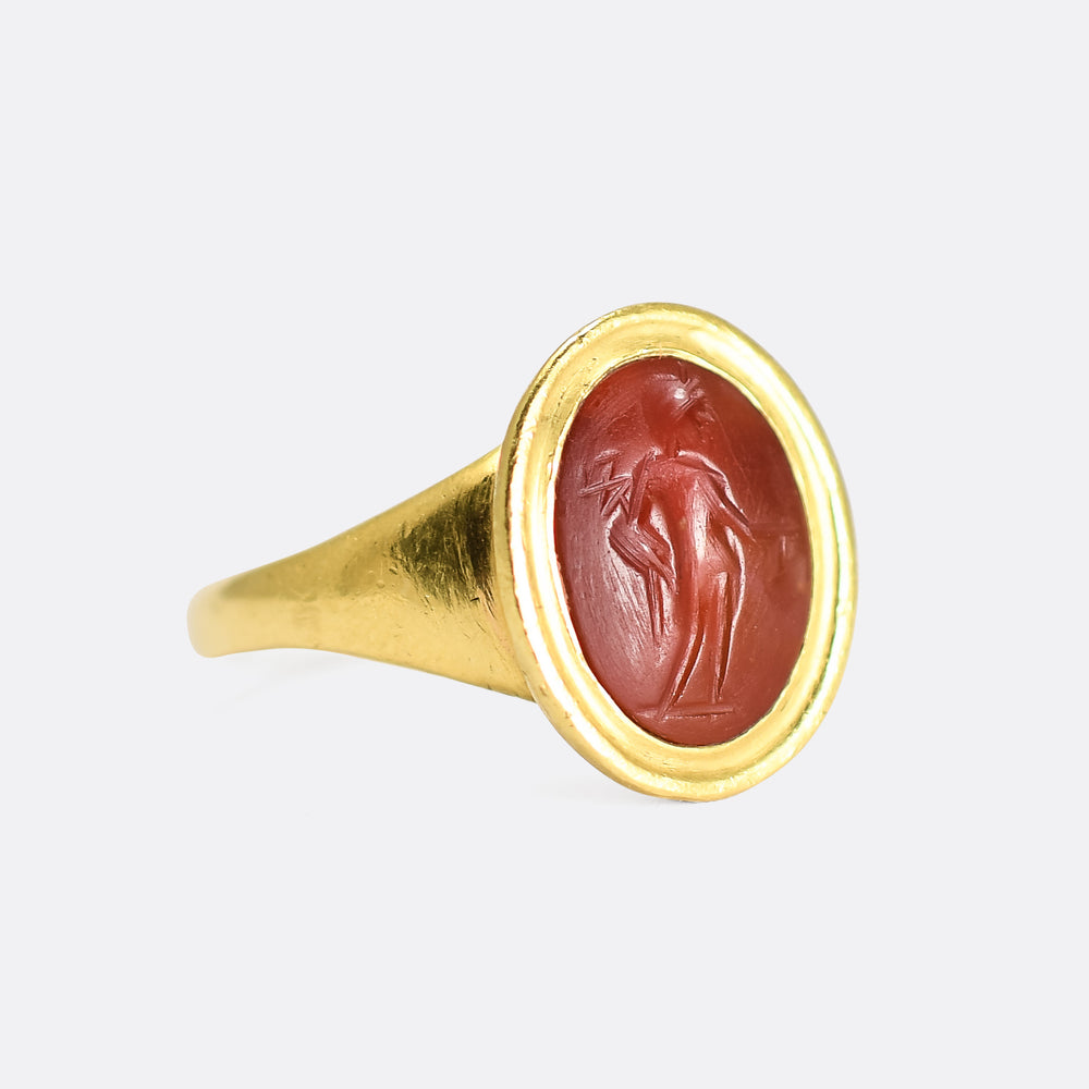 Roman Mercury Intaglio Signet Ring