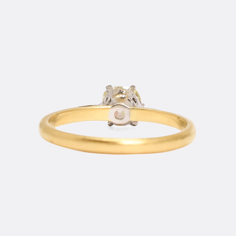 Victorian .50ct Cushion Cut Diamond Solitaire Ring