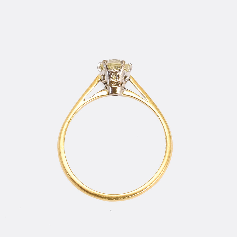 Victorian .50ct Cushion Cut Diamond Solitaire Ring