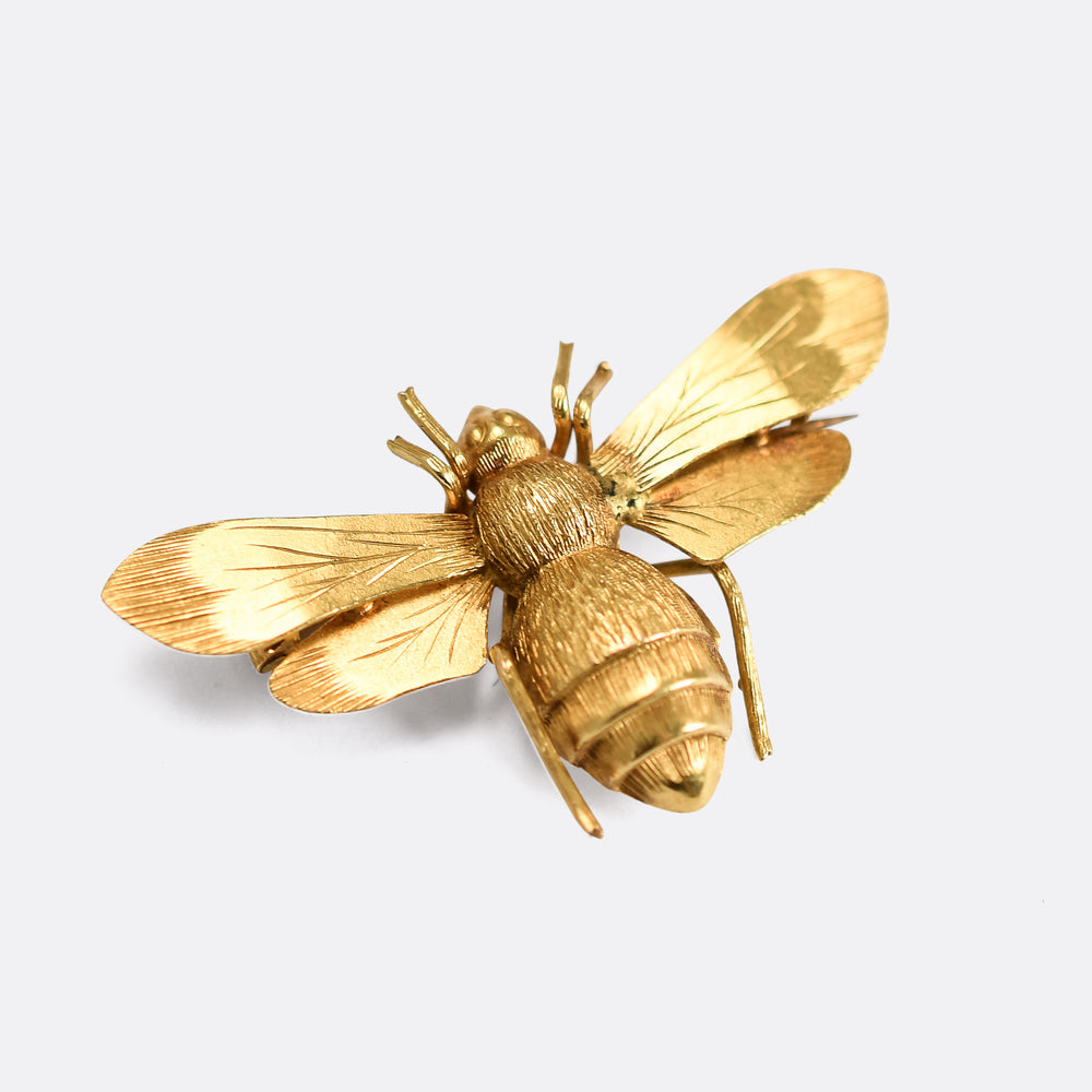 Victorian 15k Gold Bee Brooch