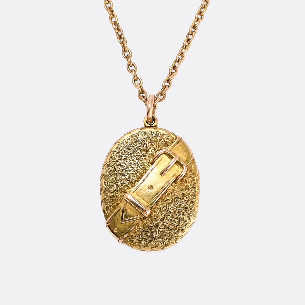 Victorian 15k Gold Buckle Locket