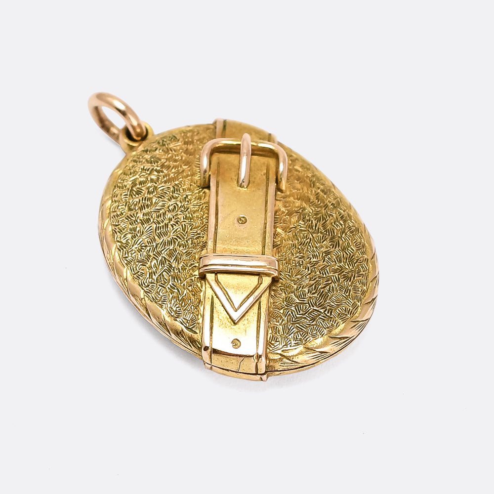 Victorian 15k Gold Buckle Locket