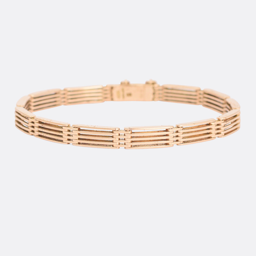 Victorian 15k Gold Gate-Link Bracelet