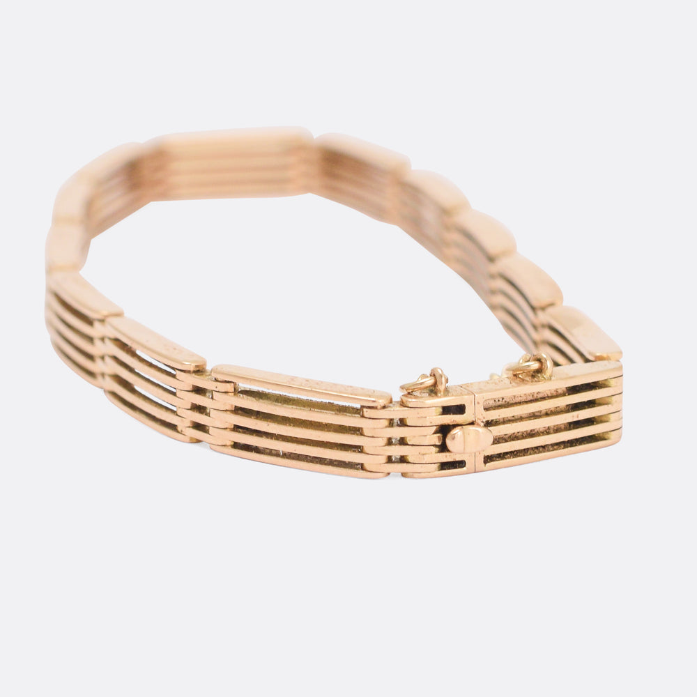 Victorian 15k Gold Gate-Link Bracelet