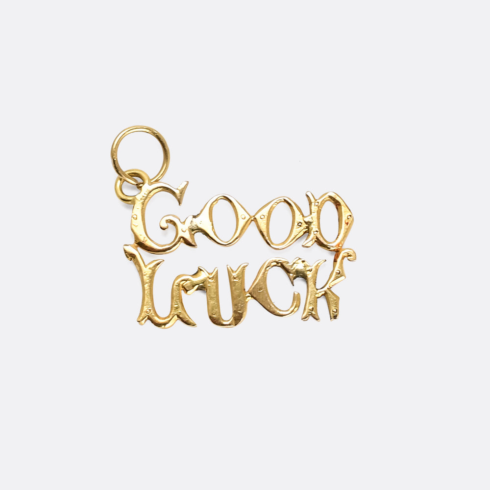 Victorian 15k Gold Good Luck Charm Pendant