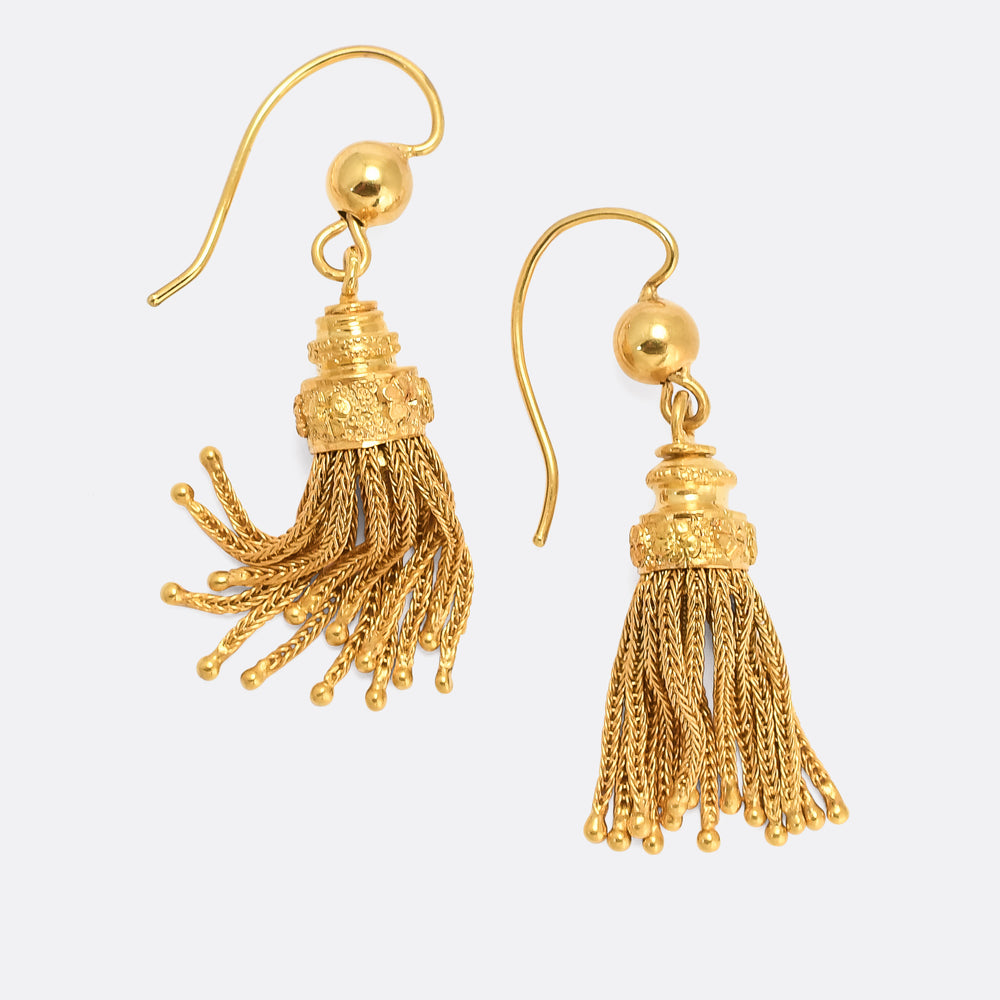Victorian 18k Gold Tassel Earrings