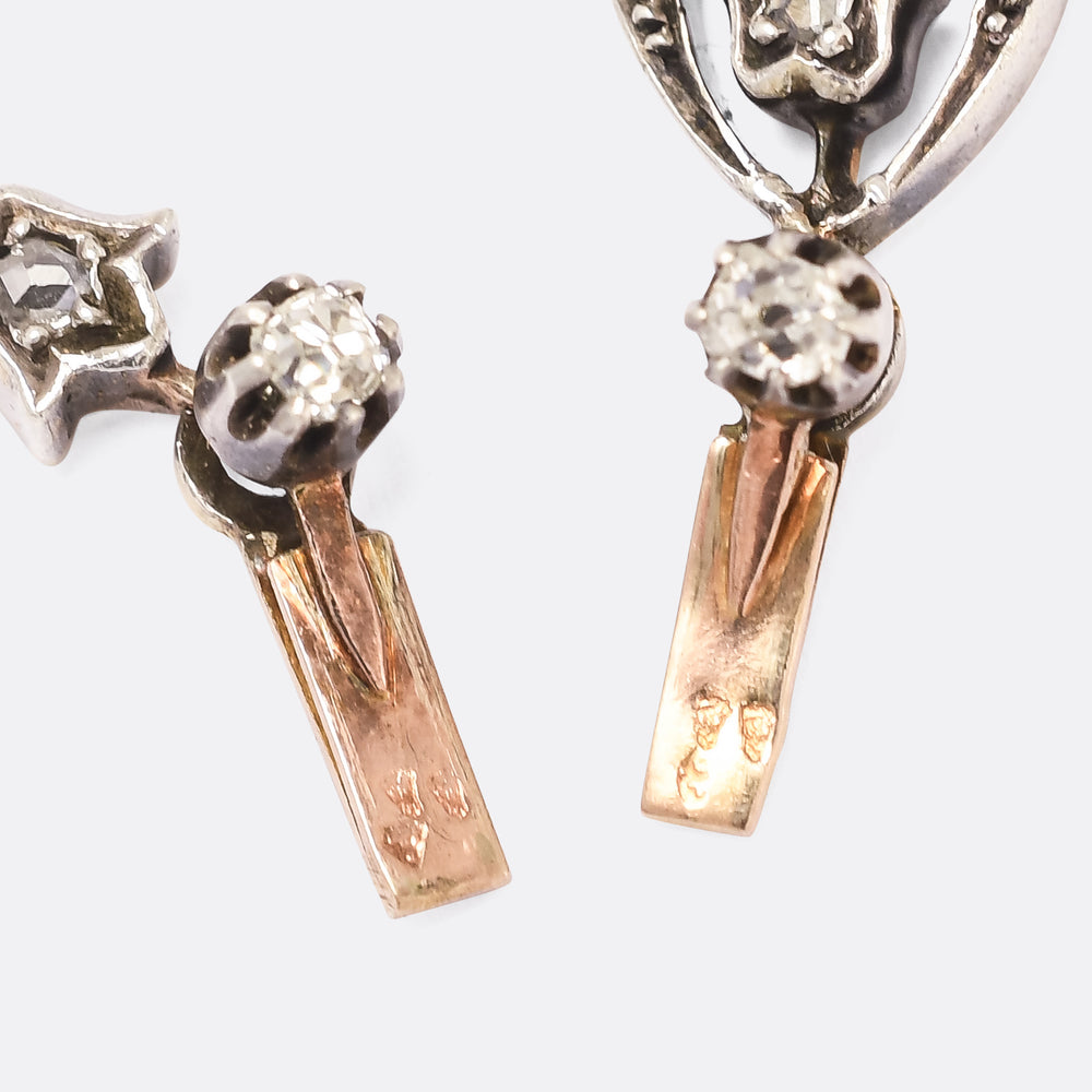 Victorian 6.0ct Diamond Heart Necklace & Bracelet Set