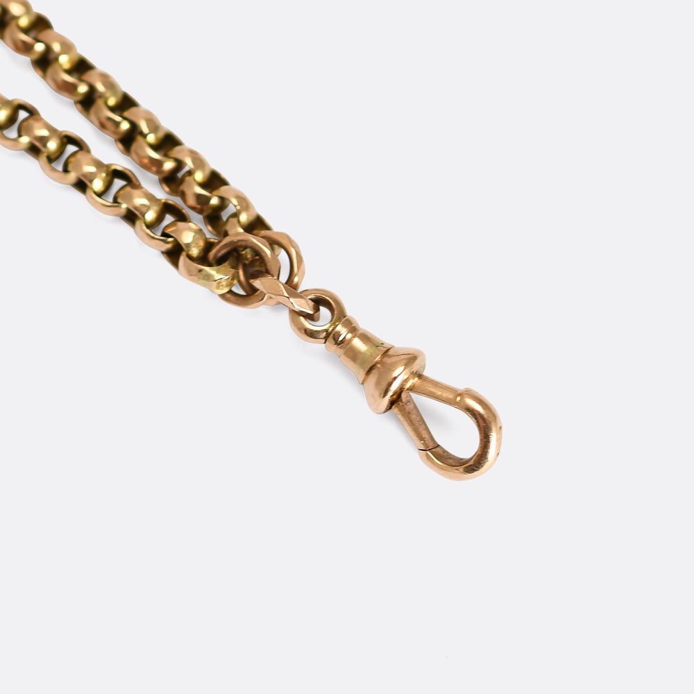 Victorian 9k Gold Long Guard Chain, 60