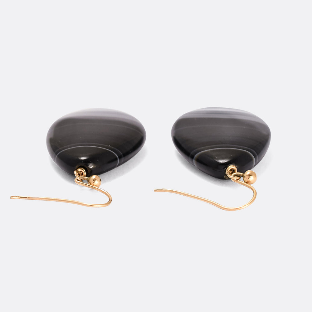 Victorian Banded Agate Earrings