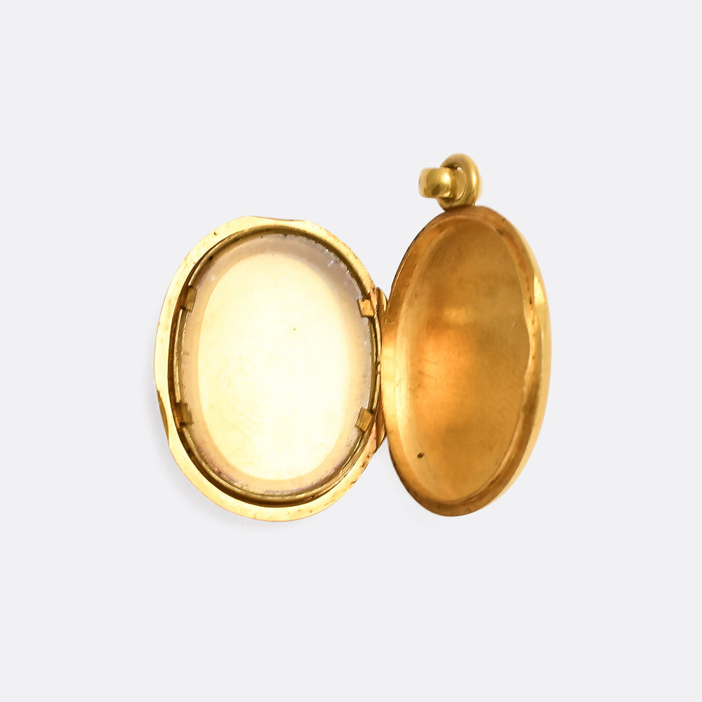 Victorian Black Enamel Cross Locket