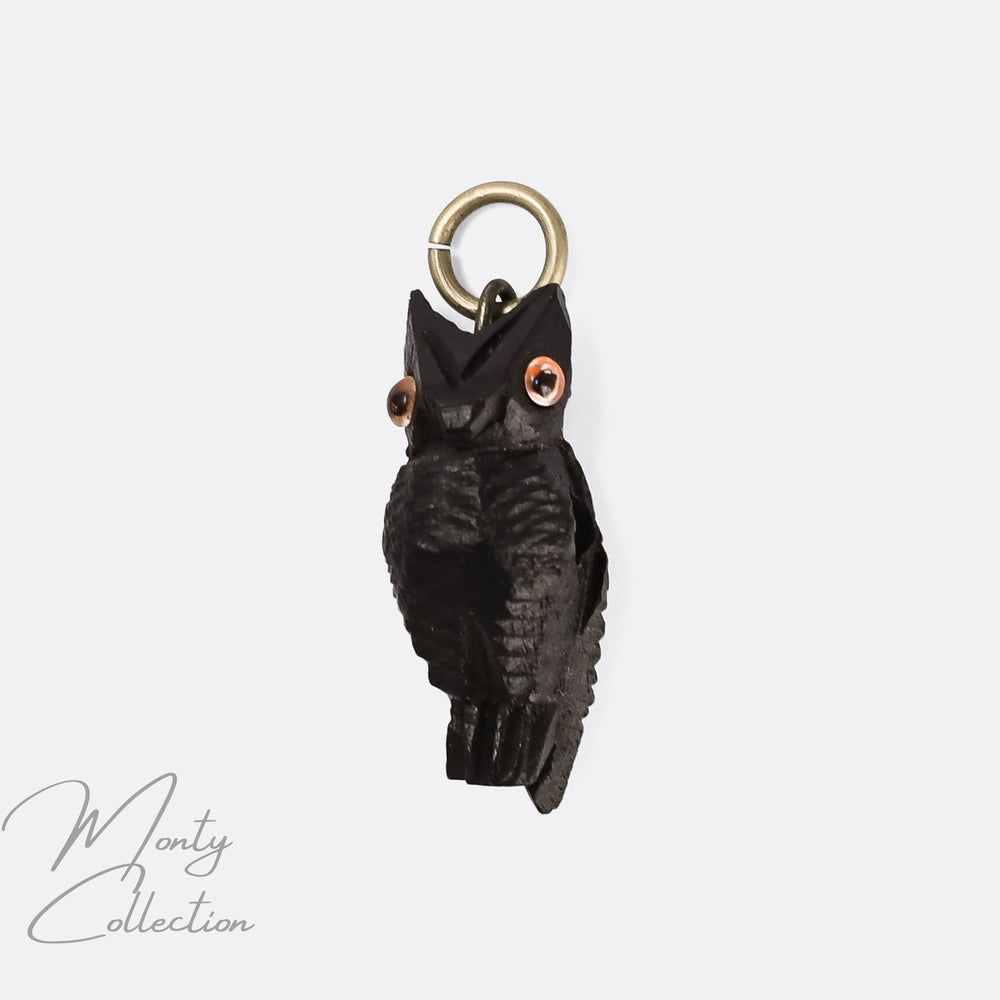 Victorian Bog Oak Owl Hastings Stanhope Pendant