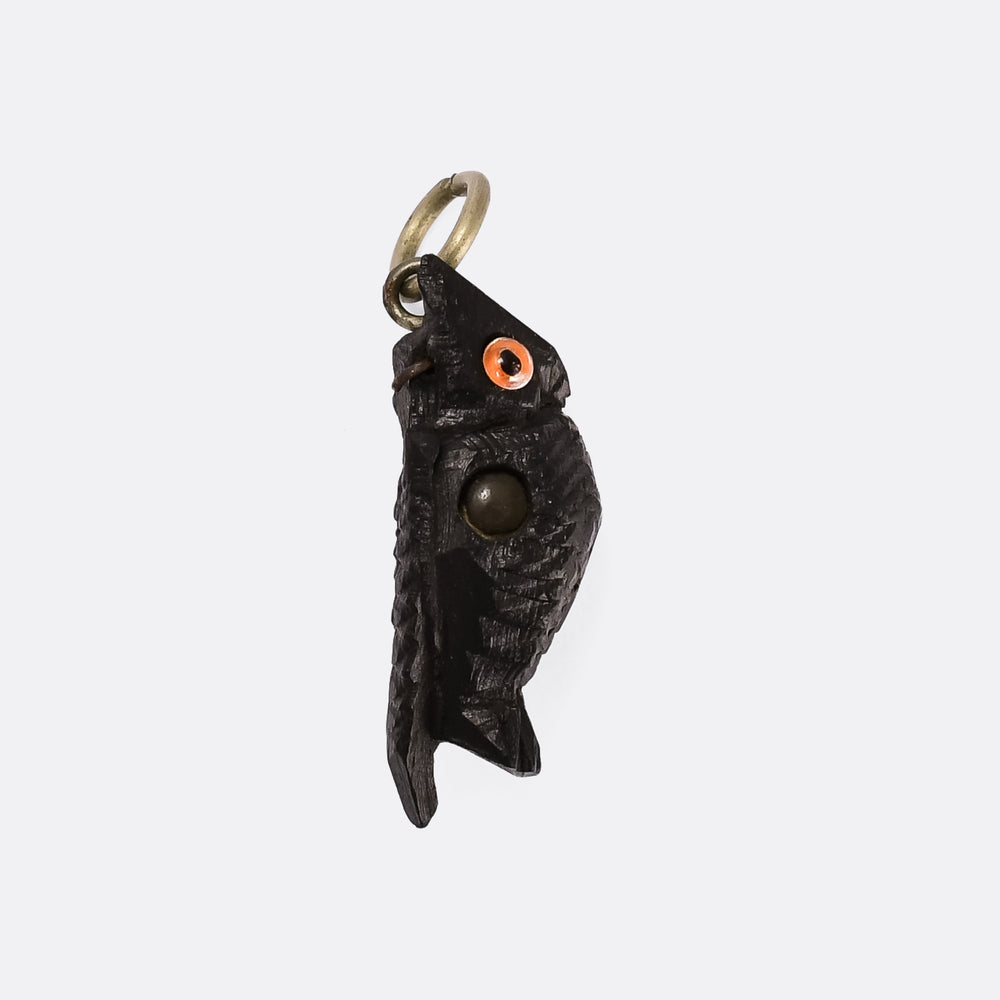Victorian Bog Oak Owl Hastings Stanhope Pendant