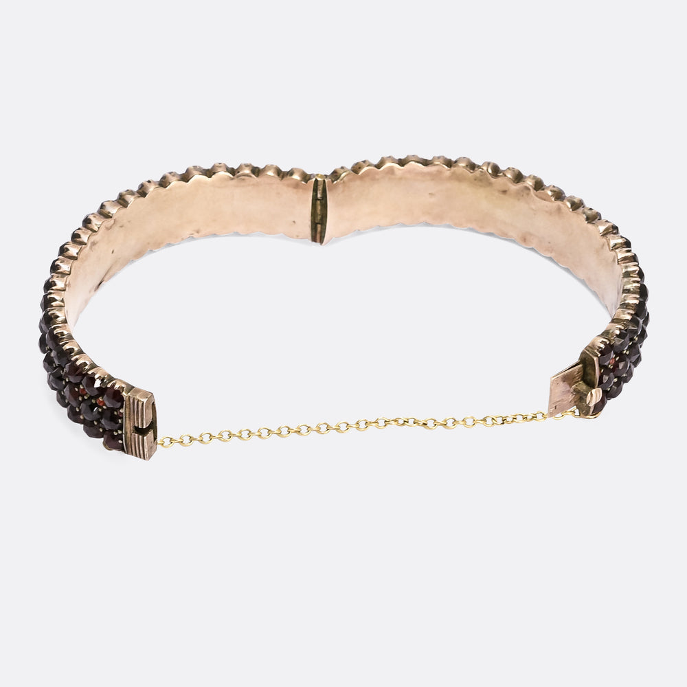 Victorian Bohemian Garnet Triple Row Bangle