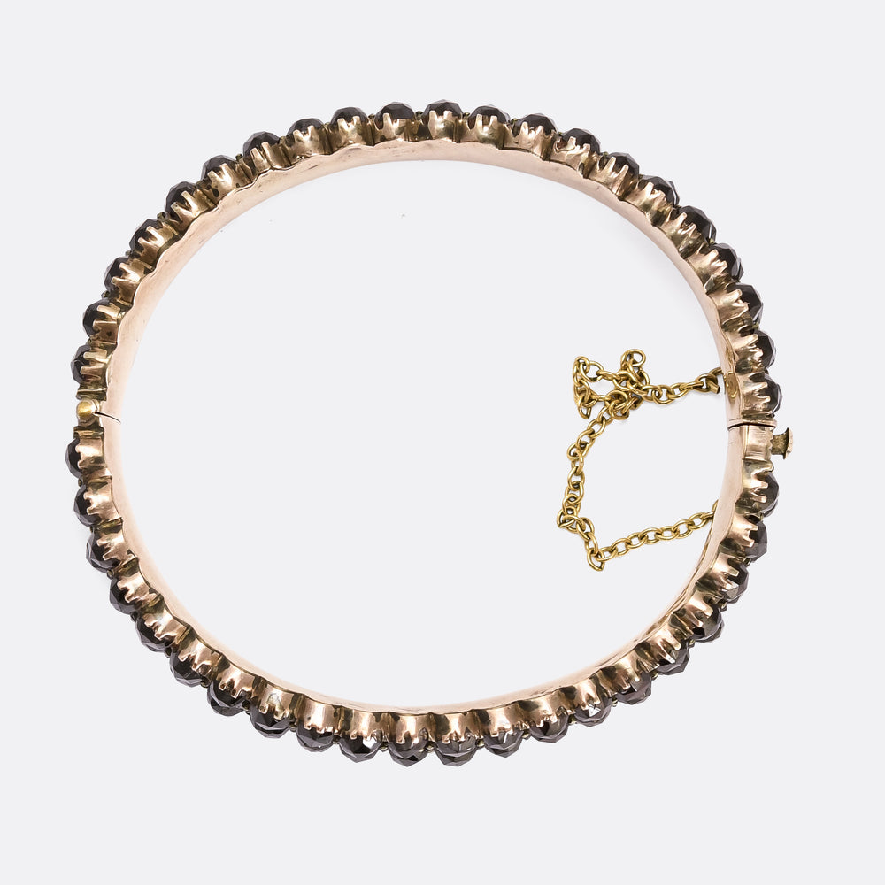Victorian Bohemian Garnet Triple Row Bangle