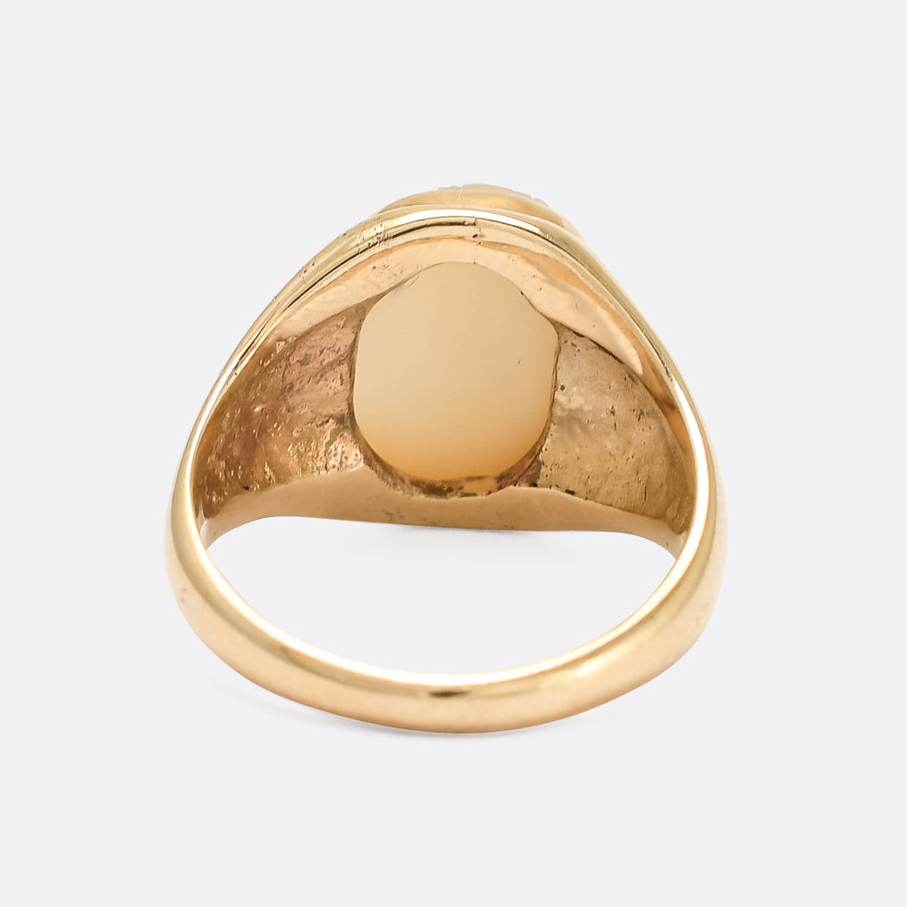 Victorian Caligula Chalcedony Cameo Signet Ring