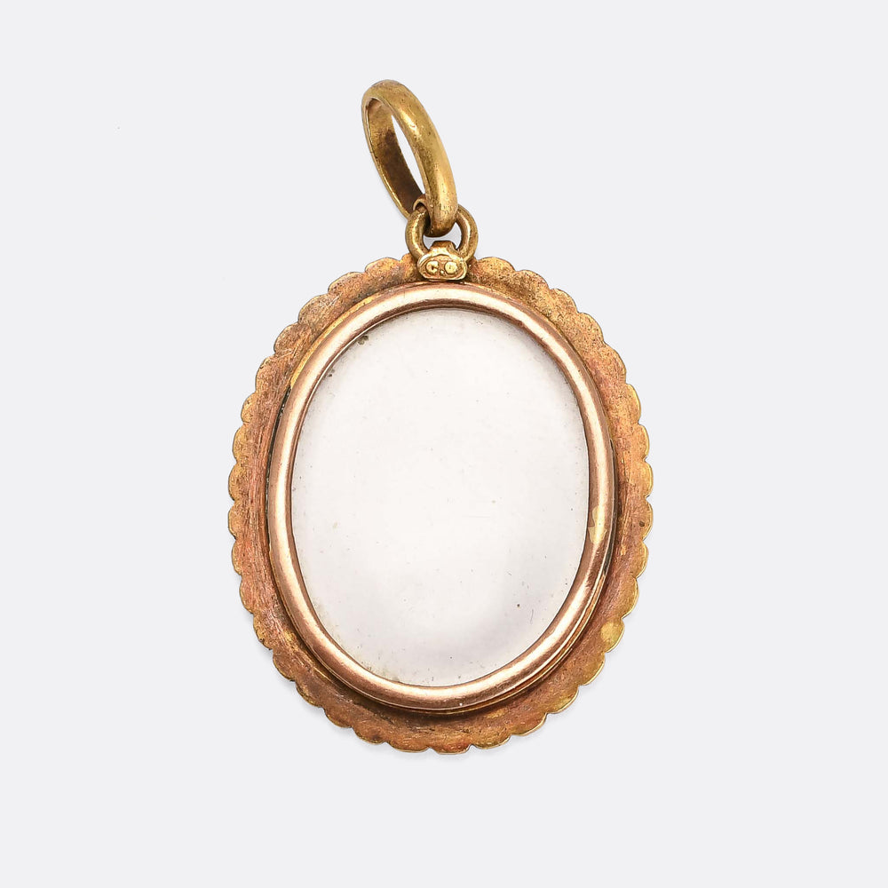 Victorian Carlo Giuliano Enamel & Pearl Locket