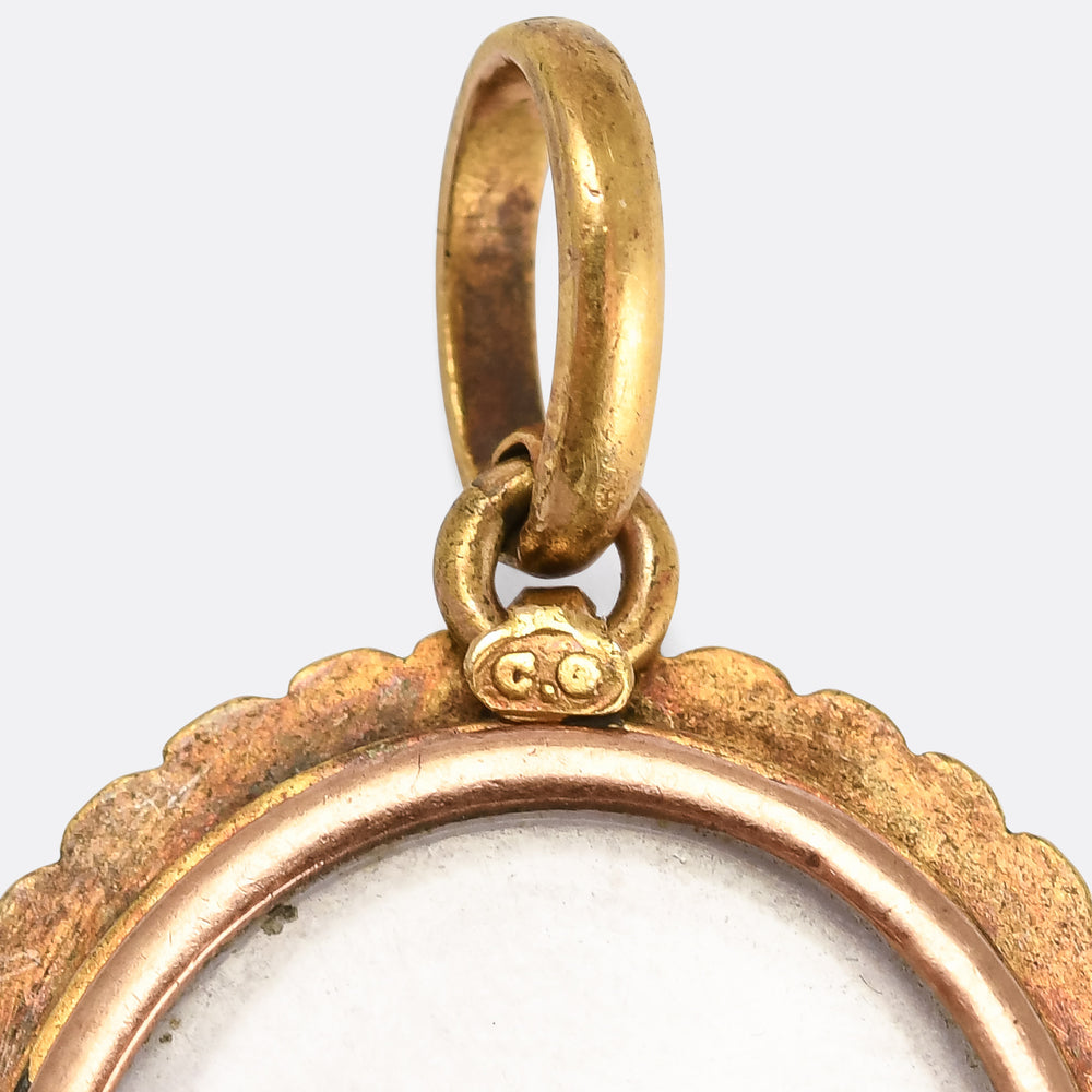 Victorian Carlo Giuliano Enamel & Pearl Locket