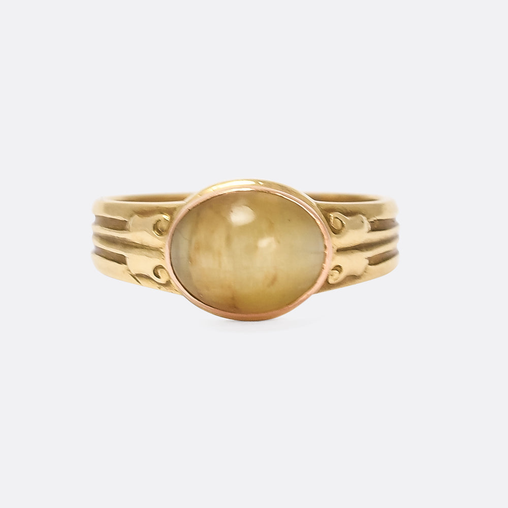 Victorian Cat's Eye Solitaire Ring