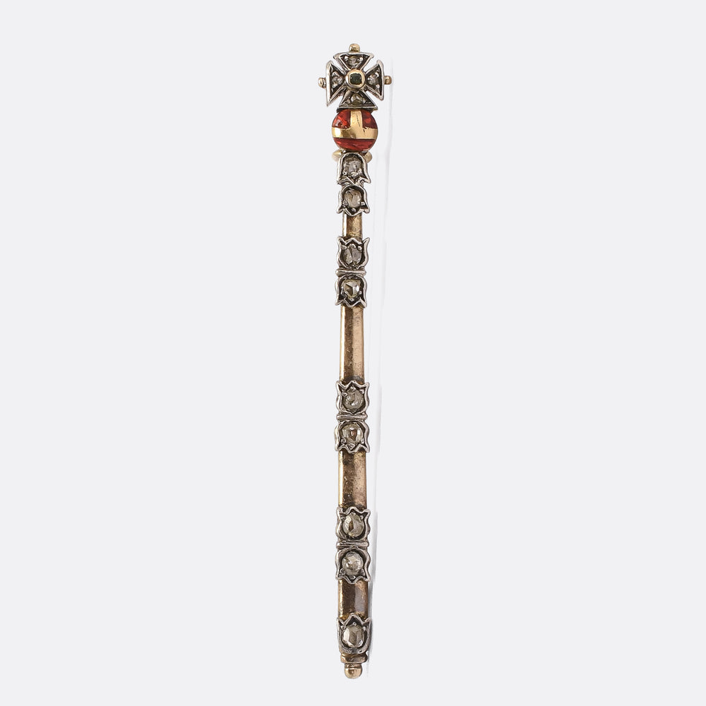 Victorian Crown Jewels Sovereign’s Sceptre” Brooch