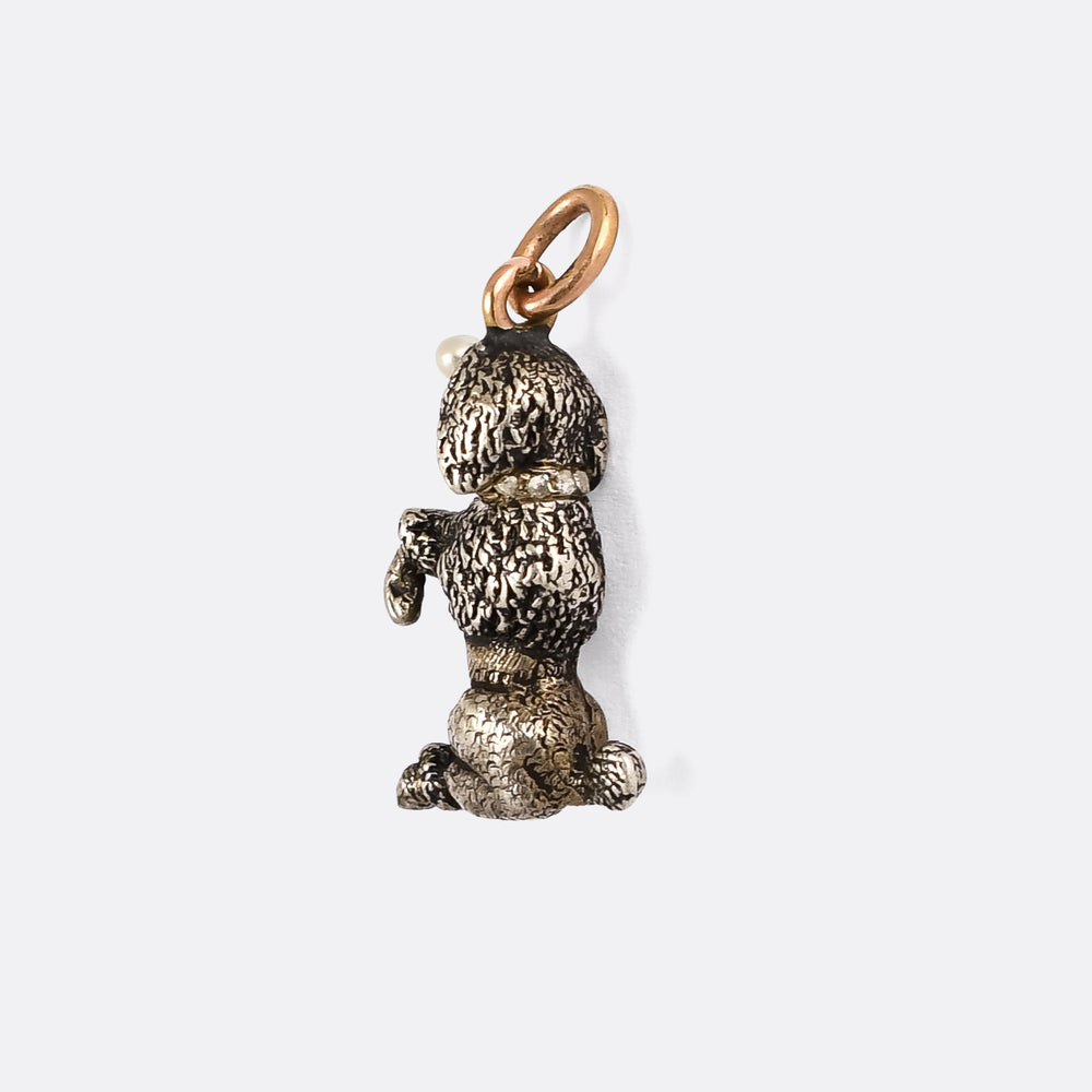 Victorian Diamond Collar Poodle Pendant