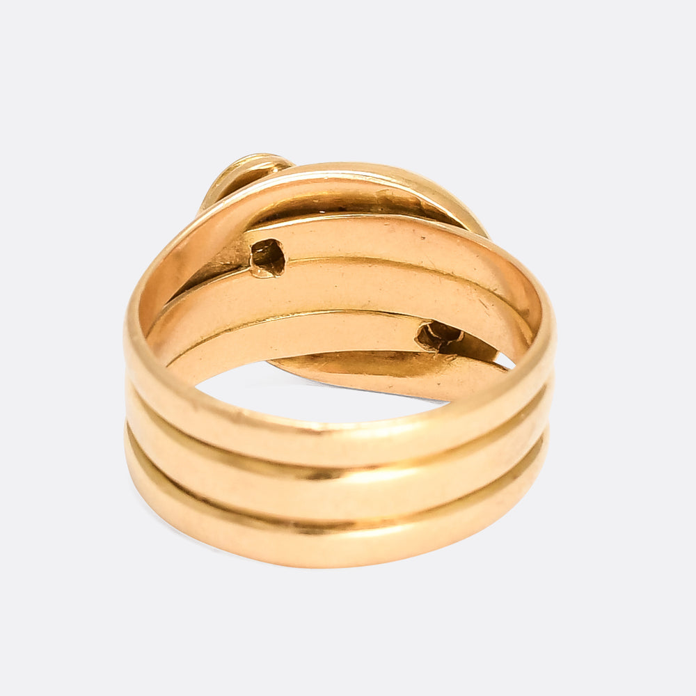 Victorian Diamond Double Snake Ring