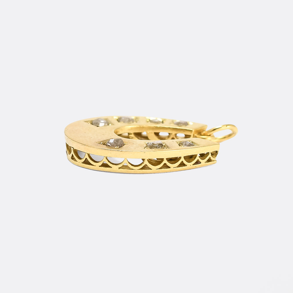 Victorian Diamond Horseshoe Pendant