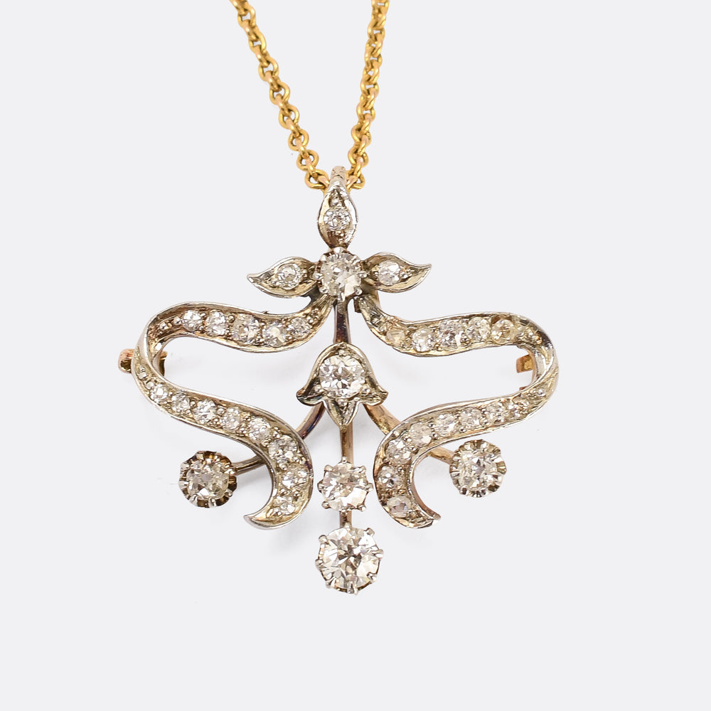 Victorian Diamond Lavaliere Pendant