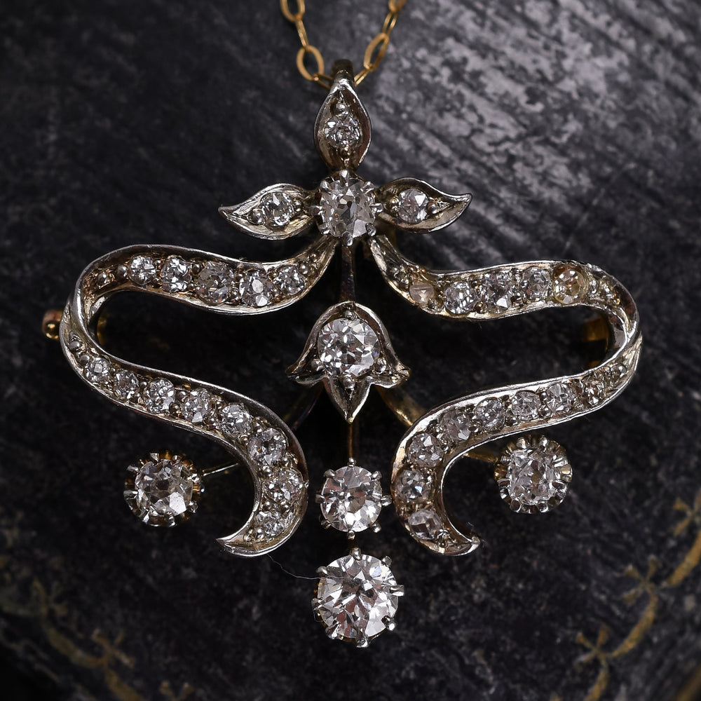 Victorian Diamond Lavaliere Pendant