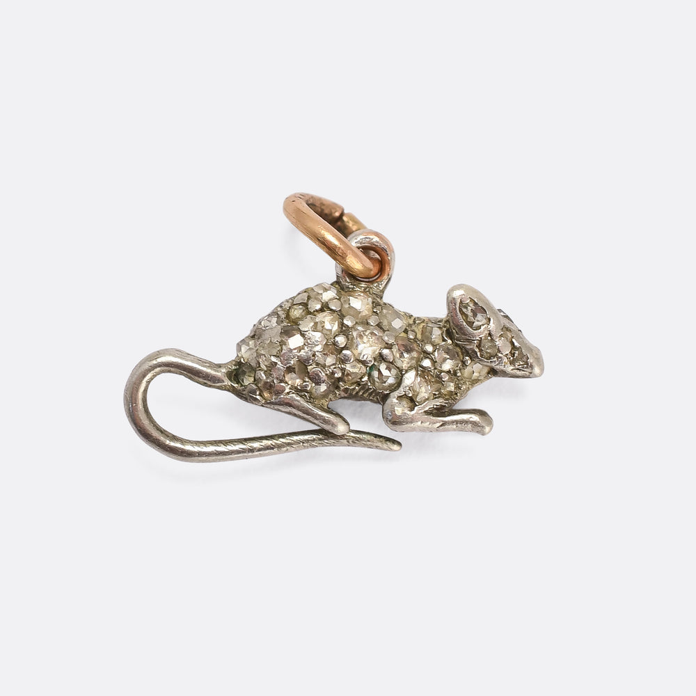 Victorian Diamond Mouse Charm