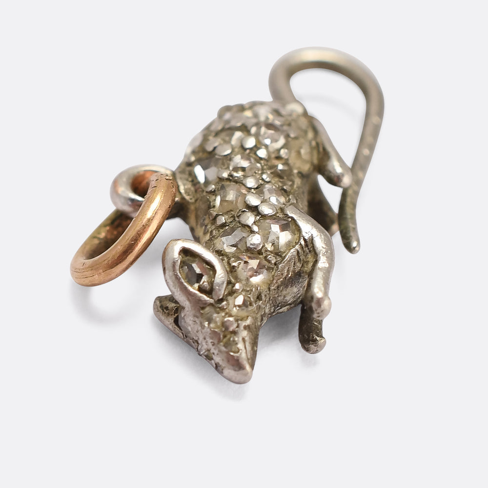 Victorian Diamond Mouse Charm