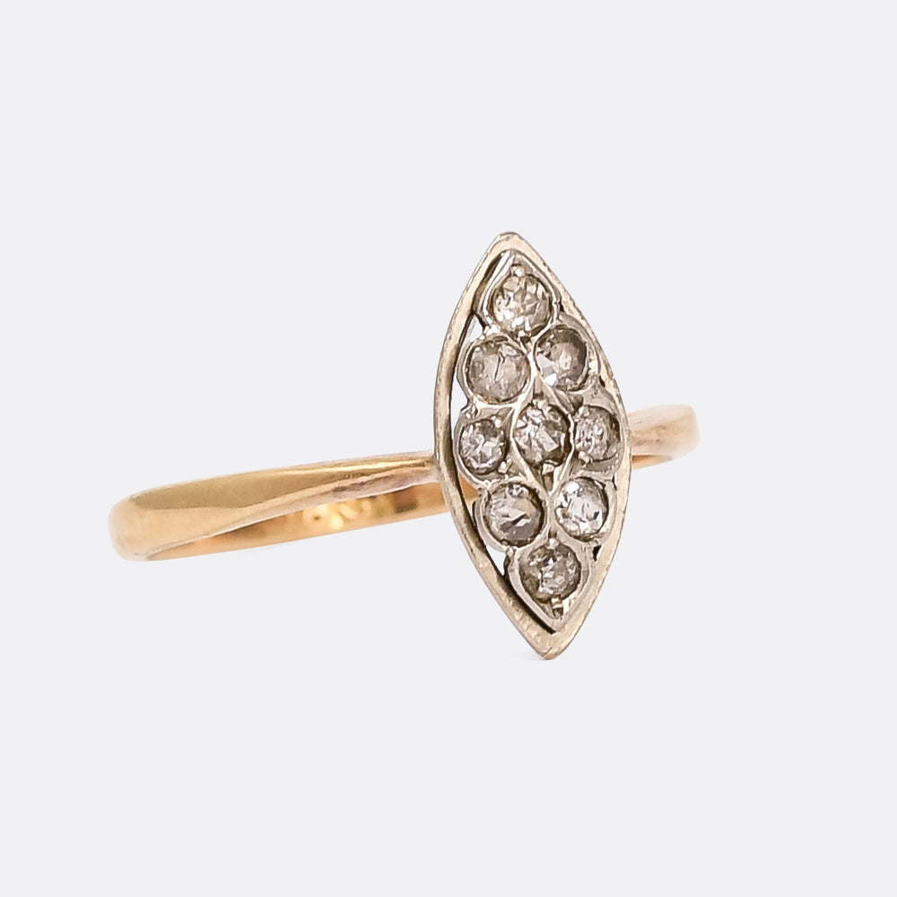 Victorian Diamond Navette Cluster Ring