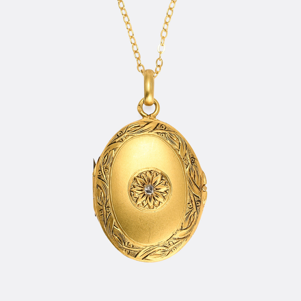 Victorian Diamond Sunflower Locket