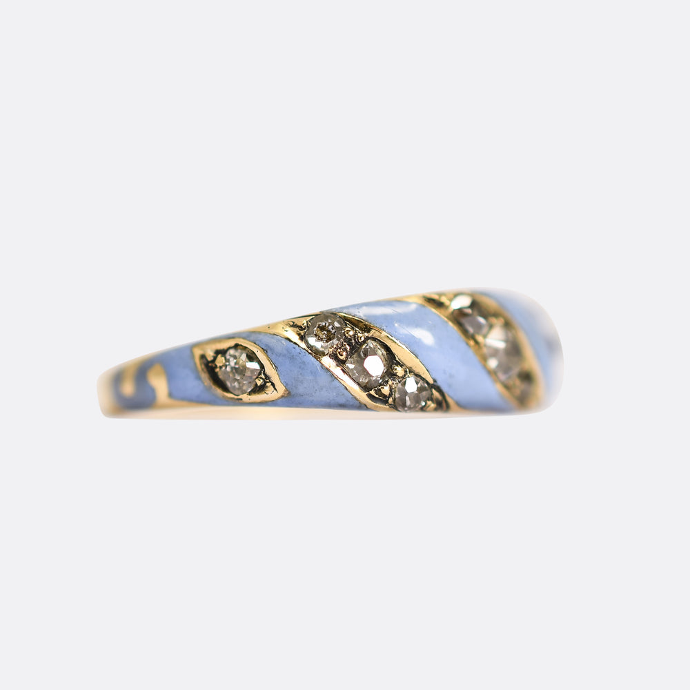 Victorian Diamond & Enamel Ring