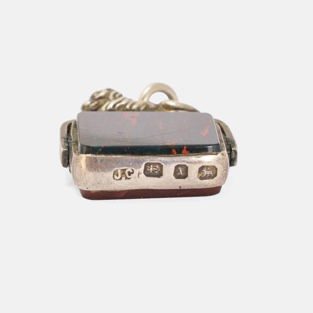 Victorian Double Agate Lion Fob
